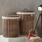 Tobs S/2 Grey Kubu Round Linen Baskets