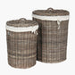 Tobs S/2 Grey Kubu Round Linen Baskets