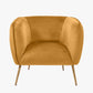 Lucca Gold Velvet and Metal Armchair