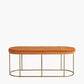Nino Tobacco Velvet and Gold Metal Bench