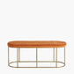 Nino Tobacco Velvet and Gold Metal Bench