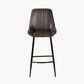 Angelo Peppercorn Leather and Bronze Metal Retro Bar Stool