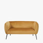 Lucca Gold Velvet and Metal Sofa