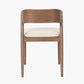 Elias Natural Linen and Dark Ash Wood Curved Back Dining Chair