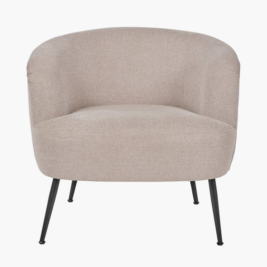 Aviana Natural Chenille and Black Metal Chair