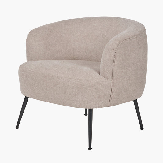 Aviana Natural Chenille and Black Metal Chair