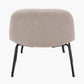 Chiara Natural Chenille and Black Metal Lounging Chair and Footstool