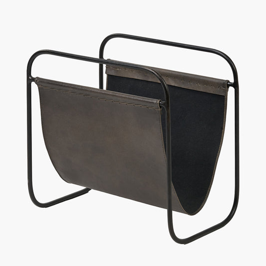 Eliseo Peppercorn Leather Magazine Rack