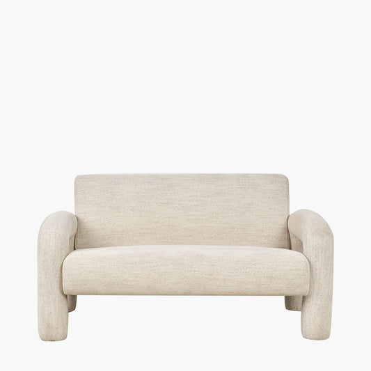 Ravello White Textured Fabric Armed Sofa