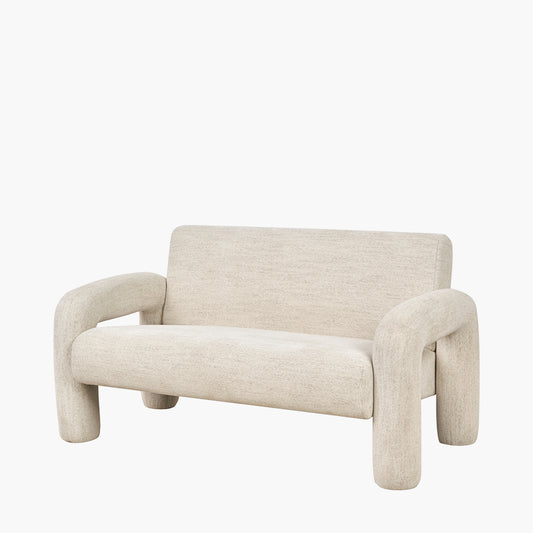 Ravello White Textured Fabric Armed Sofa