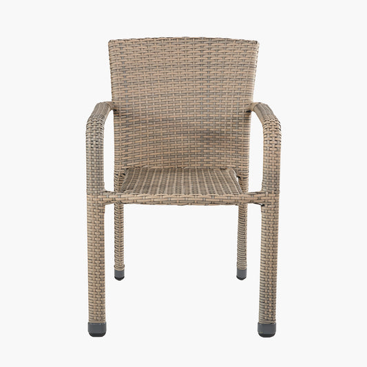 Tobs Outdoor Grey Synthetic Rattan Stacking Chair