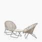 Tobs Outdoor Grey Foldable Loungers Set with Oval Table