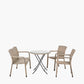Tobs Outdoor Grey Synthetic Rattan Bench & Two Armchairs Bistro Set