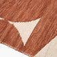 Indoor Outdoor Terracotta and Ivory  Geometric Design Rug