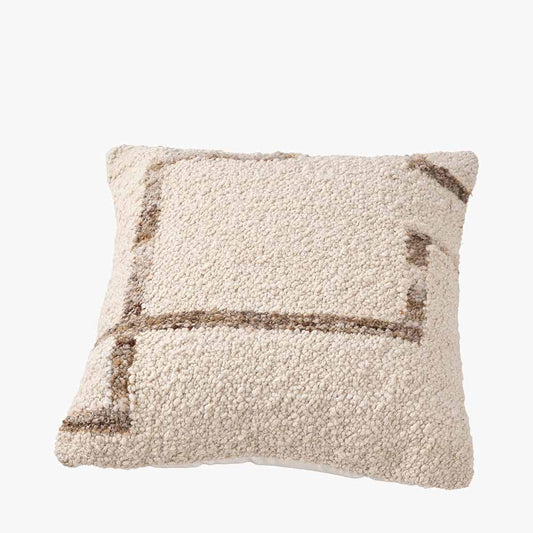 Indoor Outdoor Natural and Tan Fleck Design Scatter Cushion