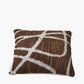 Indoor Outdoor Chocolate Brown and White Abstract Swirl Design Scatter Cushion