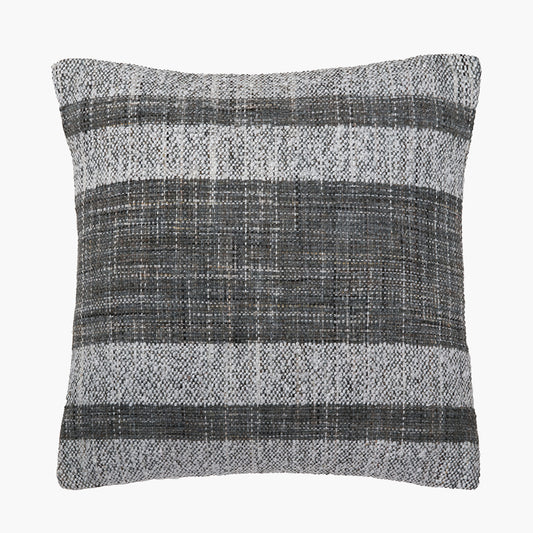 Indoor Outdoor Steel Grey and White Stripe Design Scatter Cushion