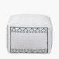Indoor Outdoor White and Black Greek Key Design Pouffe