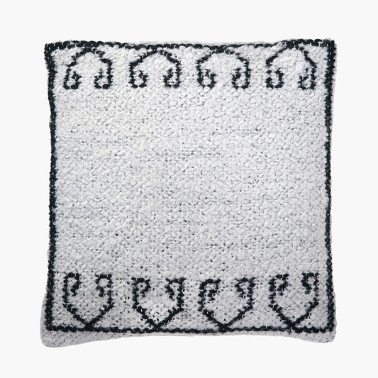 Indoor Outdoor White and Black Greek Key Design Scatter Cushion