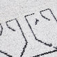Indoor Outdoor White and Black Greek Key Design Rug
