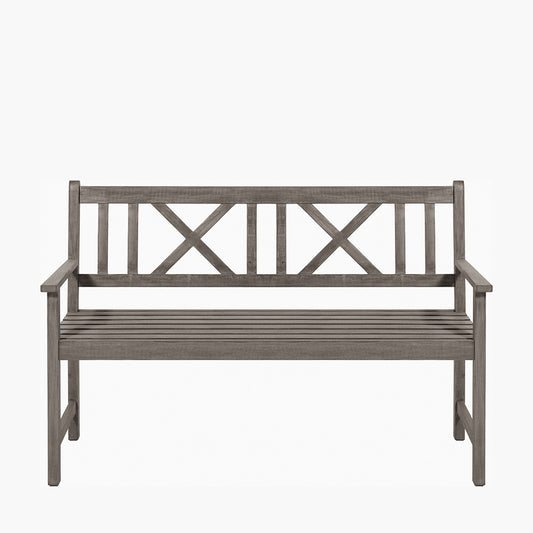Cambridge Antique Grey Outdoor 3 Seater Acacia Wood Bench