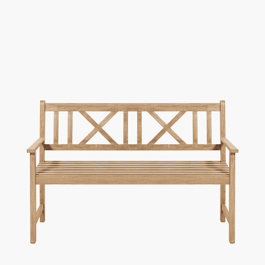 Cambridge Light Teak Outdoor 3 Seater Acacia Wood Bench