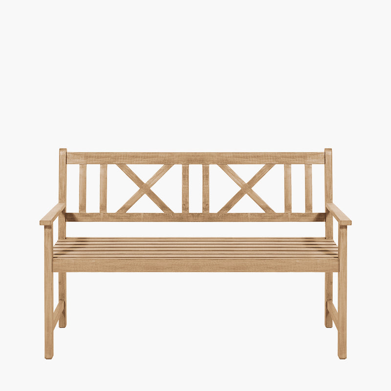 Cambridge Light Teak Outdoor 3 Seater Acacia Wood Bench