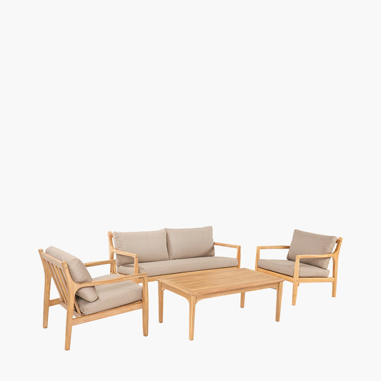 Malta Light Teak Outdoor Seating Set
