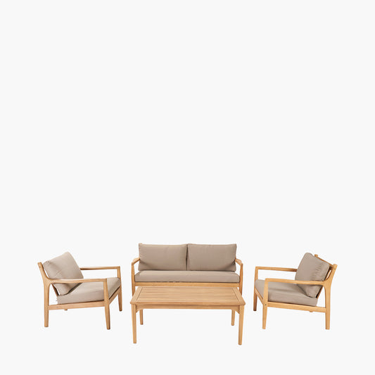 Malta Light Teak Outdoor Seating Set