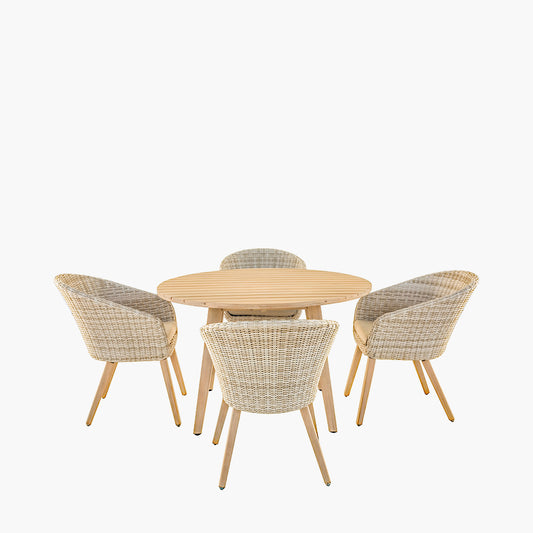 Cabon Outdoor 4 Seater Dining Set