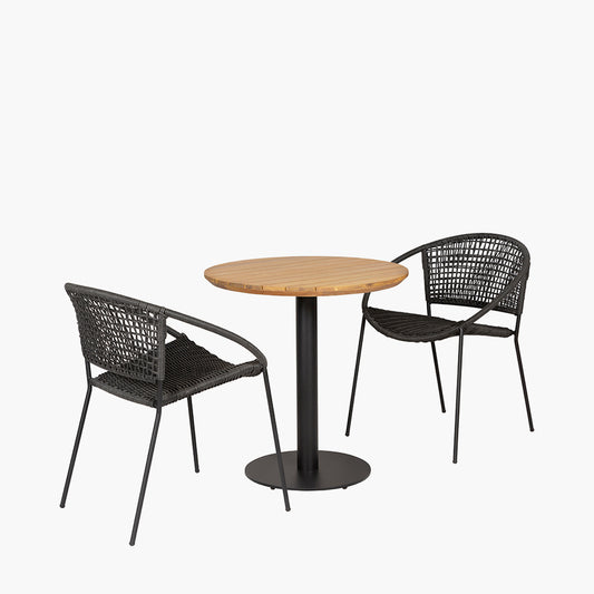 Dakota Black Outdoor Bistro Set