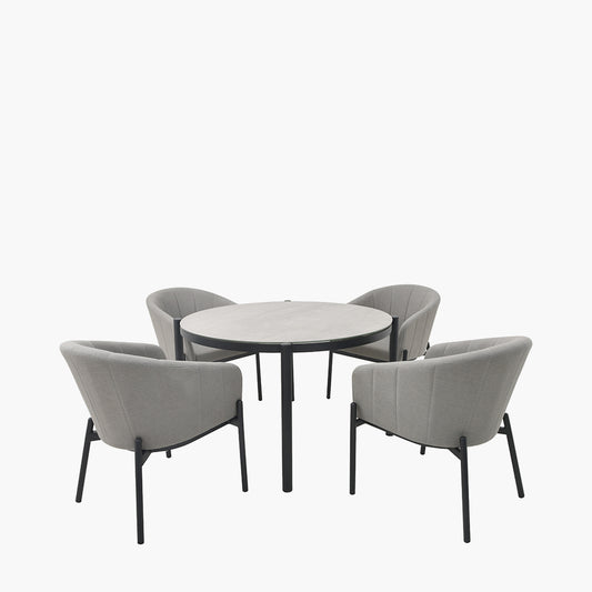Nevada Putty Outdoor 4 Seater Round Dining Set