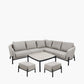 Nevada Putty Small Outdoor Corner Seating Set with Coffee Table and Footstools