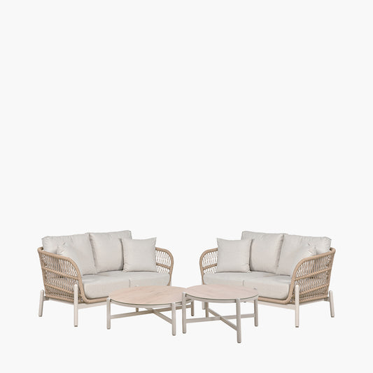 Martic Outdoor Set Comprising 2 x 2 Seater Sofas and Set of 2 Tables