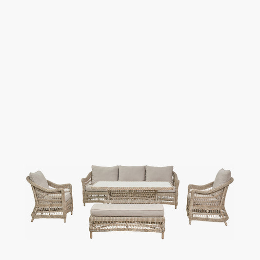 Pattaya Sand Outdoor Seating Set with Adjustable Table
