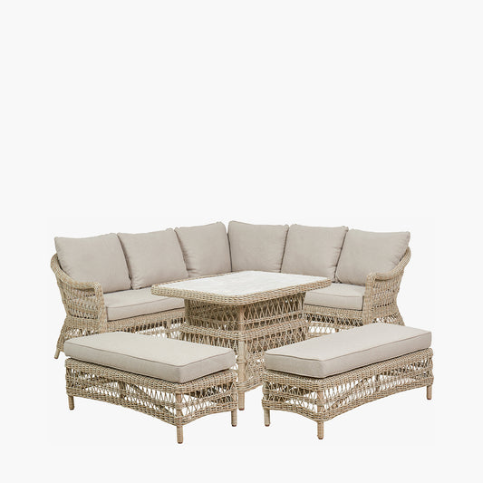 Pattaya Sand Outdoor Corner Seating Set with Adjustable Table