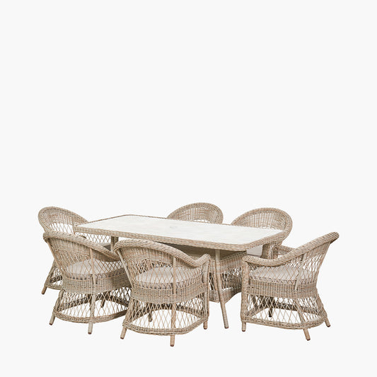 Pattaya Sand Outdoor 6 Seater Dining Set