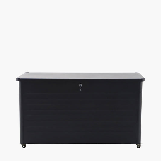 Rhode Island Large Galvanised Steel Cushion Box Black