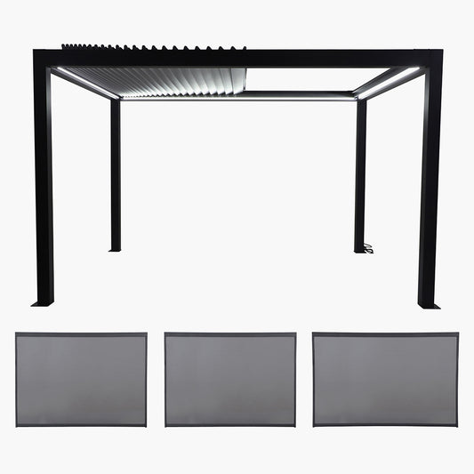 Abierto Full Electric 3m x 4m inc LED complete with 2 x 3m and 1 x 4m Electric Blinds, Delivery and Installation