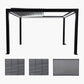 Abierto Full Electric 3m x 4m inc LED complete with 2 x 3m Fixed Louvre Panels & 1 x 4m Electric Blind, Delivery and Installation