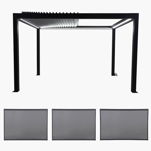 Abierto Full Electric 3m x 4m inc LED complete with 2 x 3m and 1 x 4m Manual Blinds