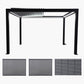 Abierto Full Electric 3m x 4m inc LED complete with 1 x 4m Fixed Louvre Panel & 2 x 3m Manual Blinds