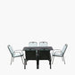 Savoy Rectangular 6 Seater Dining Set with Sage Green Striped/Plain Cushions