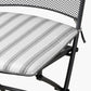 Cafe Latte Balcony Folding Round Set with Grey Striped/Plain Cushions