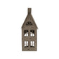 Tall Rustic Metal House Tealight With Glass Votive