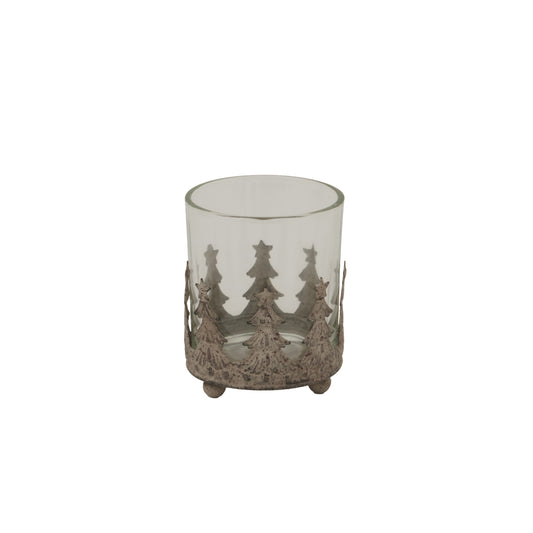 Rustic Glass Candle Holder
