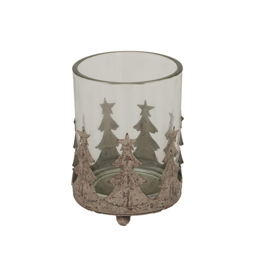 Large Rustic Glass Candle Holder