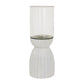 Large White Carved Hurricane Lantern