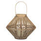 Cone Wicker Lantern With Glass Holder