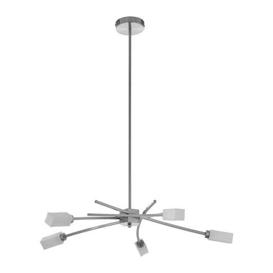Abira 5 Frosted Glass Shade Pendant Lamp